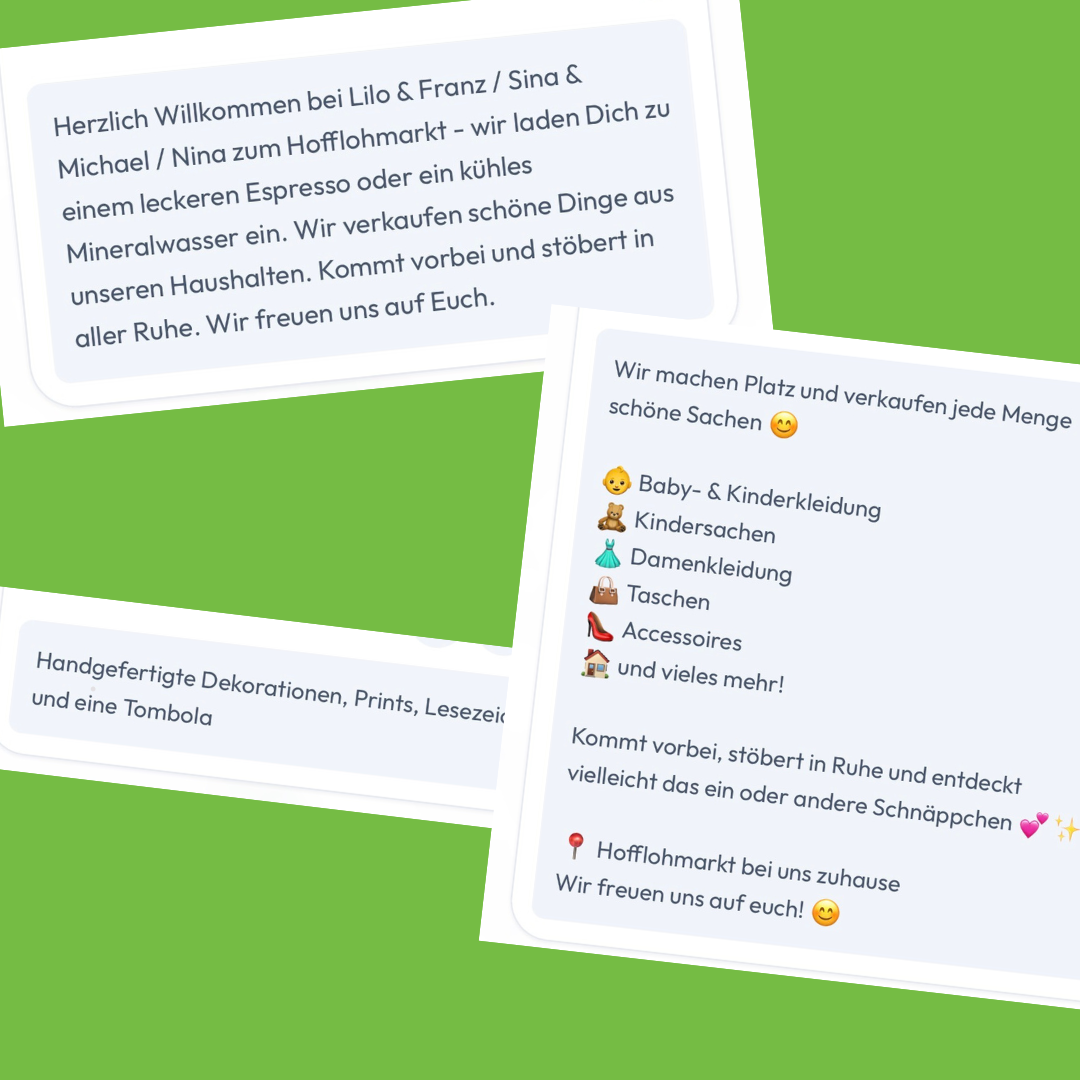 Beschreibungstext HofFloh-App